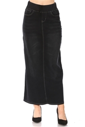 SG-87241Q Black Wash long skirt
