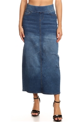 SG-87241T Indigo Wash long skirt