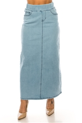 SG-87241U Lt.Indigo long skirt