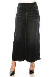 SG-87241XQ Black Wash long skirt