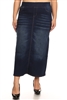 SG-87241XT DK.Indigo Wash long skirt