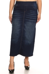 SG-87241XXQ DK.Indigo Wash long skirt