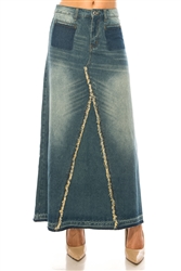 SG-87268 Vintage Wash long skirt