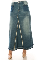 SG-87268X Vintage Wash long skirt