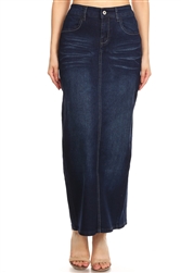 SG-87313 Dk.Indigo Wash long skirt