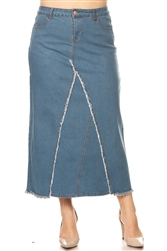 SG-87406X Lt.Indigo long skirt