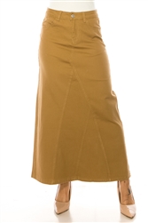 SG-87408A Khaki long skirt