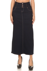 SG-87501 Dk.Indigo long skirt