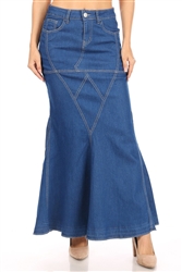 SG-87805 Indigo long skirt