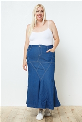 SG-87805X Indigo long skirt