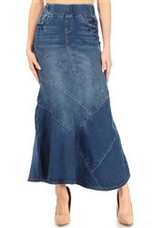 SG-87872 Indigo Wash long skirt