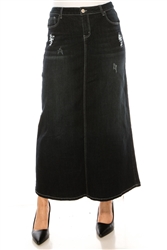 SG-87881XB Black Wash long skirt