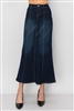 SG-87954 Dk.Indigo Wash long skirt