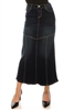SG-87984 Dk.Indigo Wash long skirt