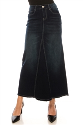 SG-88017 Dk.Indigo Wash long skirt