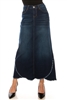 SG-88037A Dk.Indigo Wash long skirt