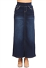 SG-88040A DK.Indigo Wash long skirt