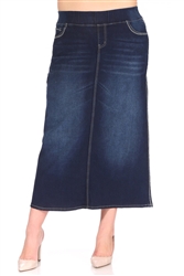 SG-88040XXA DK.Indigo Wash long skirt