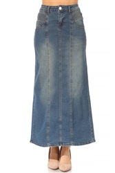 SG-89011 Vintage Wash long skirt