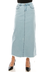 SG-89057D Lt.Indigo long skirt