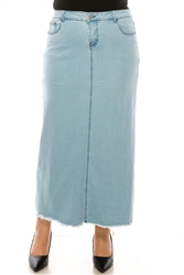 SG-89057XD Lt.Indigo long skirt