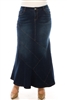 SG-89075X Dk.Indigo Wash long skirt