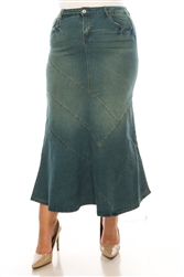 SG-89075X Vintage Wash long skirt