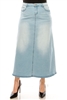 SG-89103X Lt.Indigo Wash long skirt