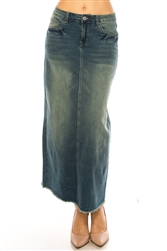 SG-89127 Vintage Wash long skirt