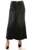 SG-89140X Black Wash long skirt