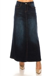 SG-89141 Dk.Indigo Wash long skirt