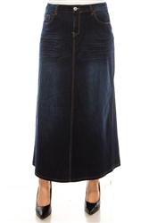 SG-89141X Dk.Indigo Wash long skirt