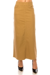 SG-89151 Khaki long skirt