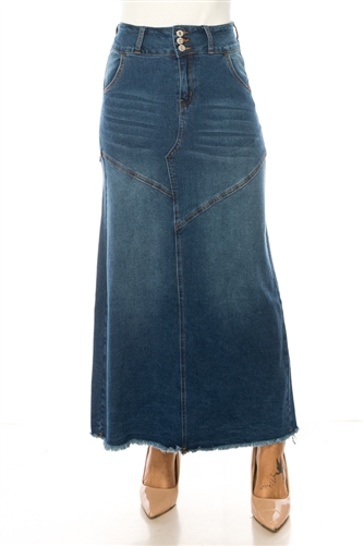 SG-89162 Indigo Wash long skirt