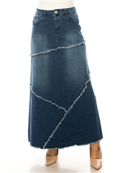 SG-89168 Indigo Wash long skirt