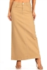 SG-89173 Khaki long skirt