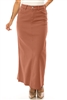 SG-89173B Caramel long skirt