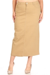 SG-89173X Khaki long skirt