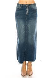 SG-89177  Indigo Wash long skirt