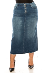 SG-89177X Indigo Wash long skirt
