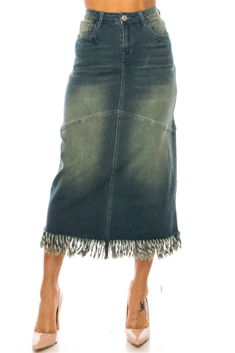 SG-89183 Vintage Wash long skirt