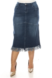 SG-89183X Indigo Wash long skirt