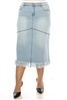 SG-89183X Lt.Indigo Wash long skirt