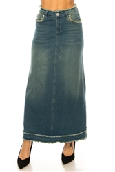 SG-89184 Vintage Wash long skirt