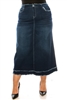 SG-89184X Dk.Indigo Wash long skirt