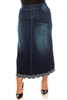 SG-89203X DK.Indigo Wash long skirt