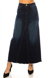 SG-89209 Dk.Indigo Wash  long skirt