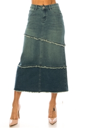 SG-89230 Vintage Wash long skirt
