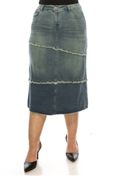 SG-89230X Vintage Wash long skirt