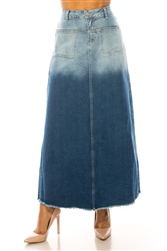 SG-89243 Shades Washed long skirt